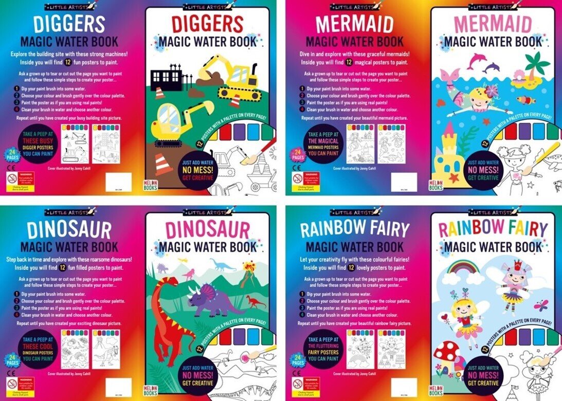 BOOK KIDS COLOURING MAGIC WATER 6 X 4 ASSTD TITLES PK24