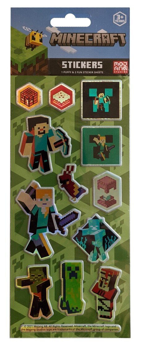STICKERS MINECRAFT 3 PACK PUFFY