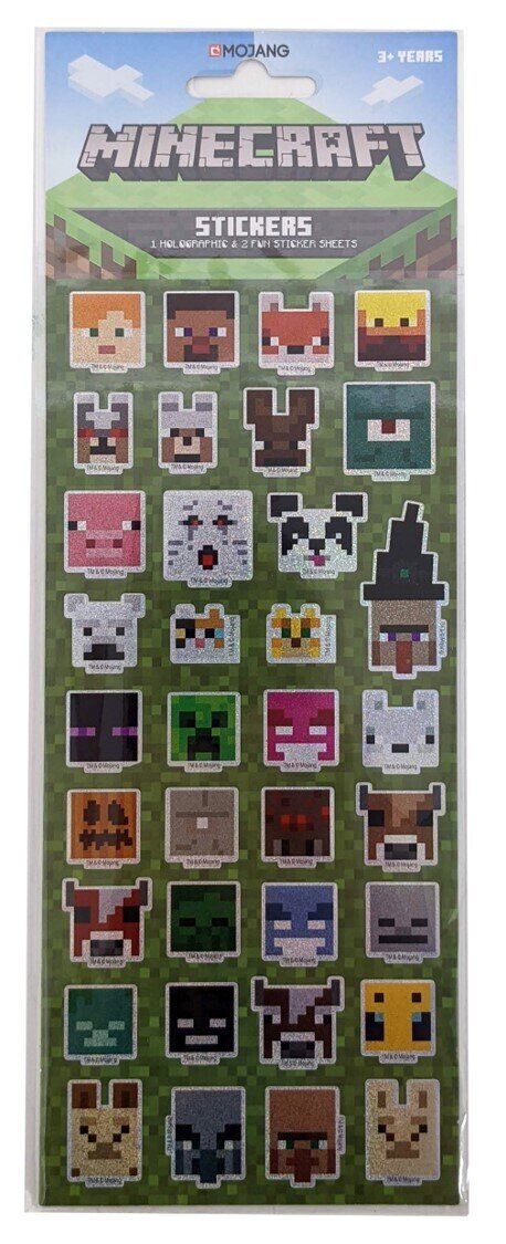 STICKERS MINECRAFT 3 PACK HOLOGRAPHIC