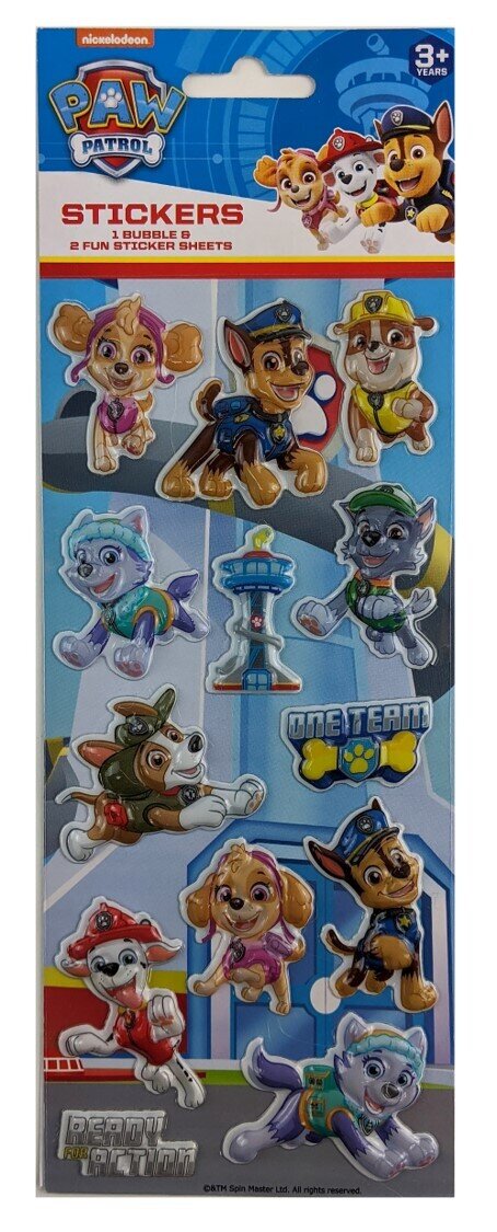 STICKERS PAW PATROL 3 PACK BUBBLE