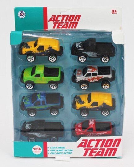 TOY 4WD ACTION TEAM 8 PACK OF DIE CAST