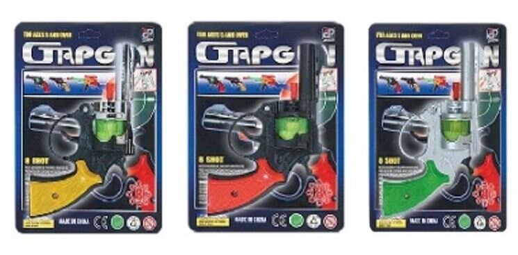 TOY CAP GUN COLOURFUL PLASTIC 8 SHOT