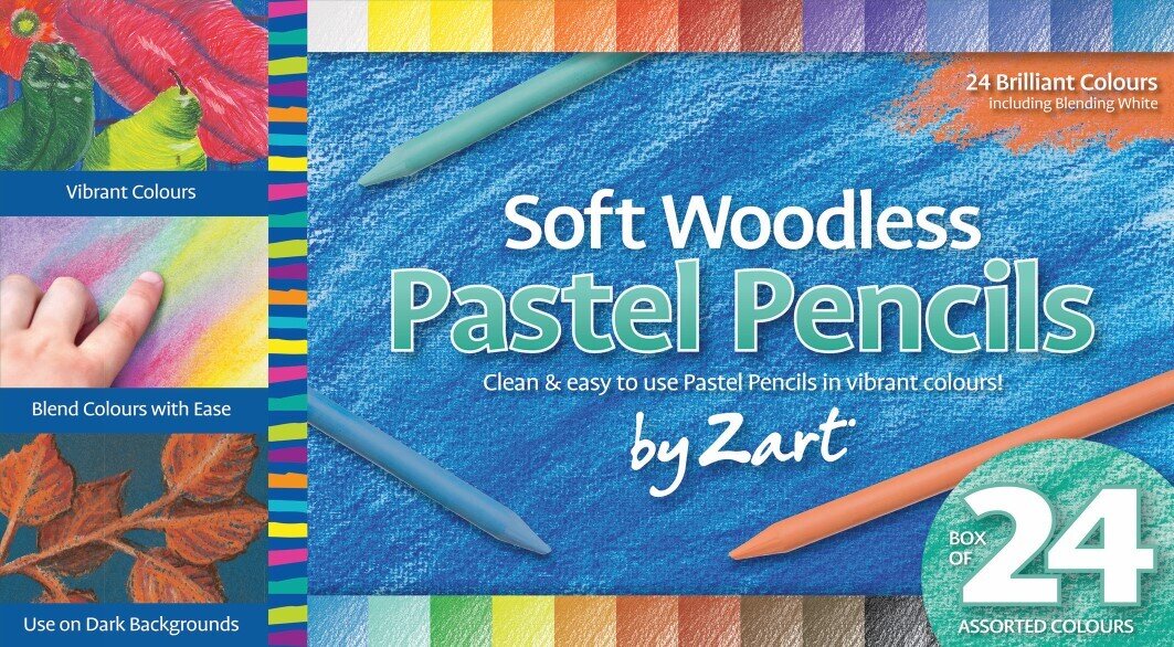PENCIL WOODLESS ZART SOFT PASTELS ASST