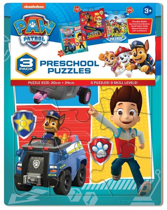 JIGSAW PUZZLE PAW PATROL PRESCHOOL 3PK