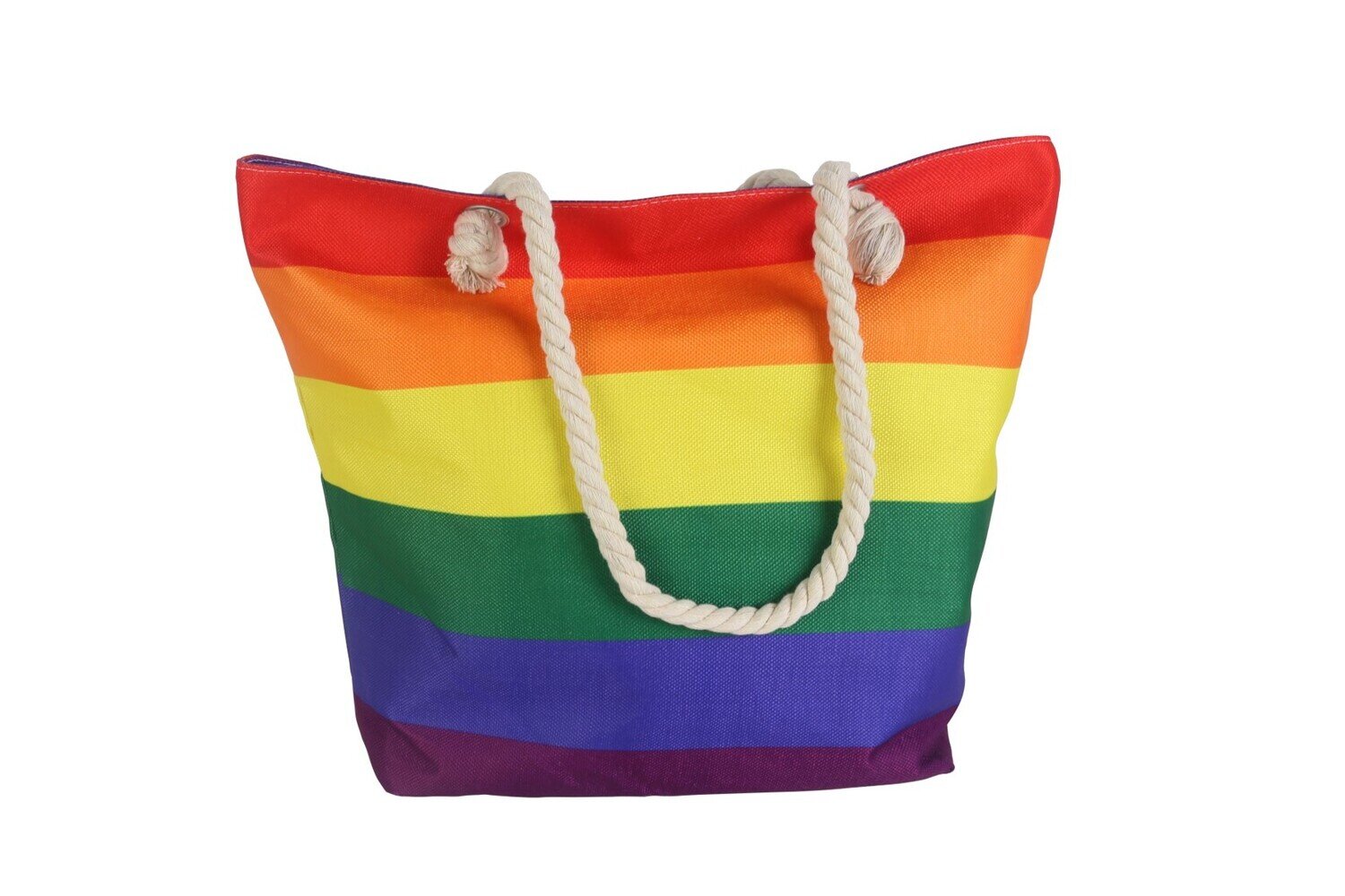 BEACH BAG GOODVIBES 50X45X15CM WITH INNER ZIP RAINBOW