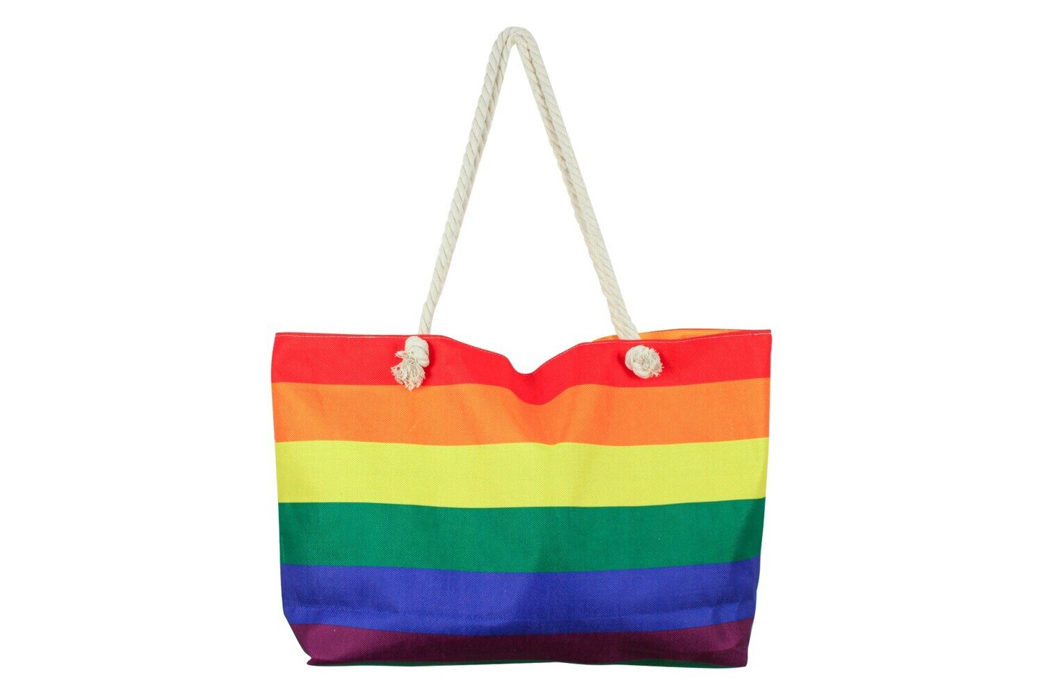 BEACH BAG GOODVIBES JUMBO 70X42X15CM WITH INNER ZIP AND PKT RAINBOW