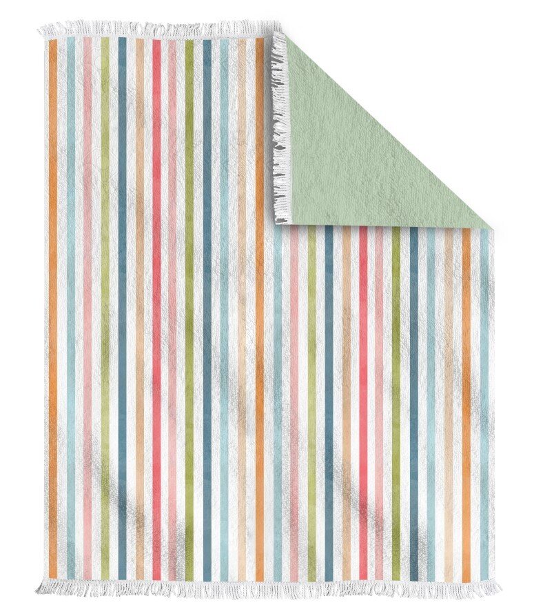 PICNIC THROW GOODVIBES 180X150CM 300GSM PASTEL STRIPE