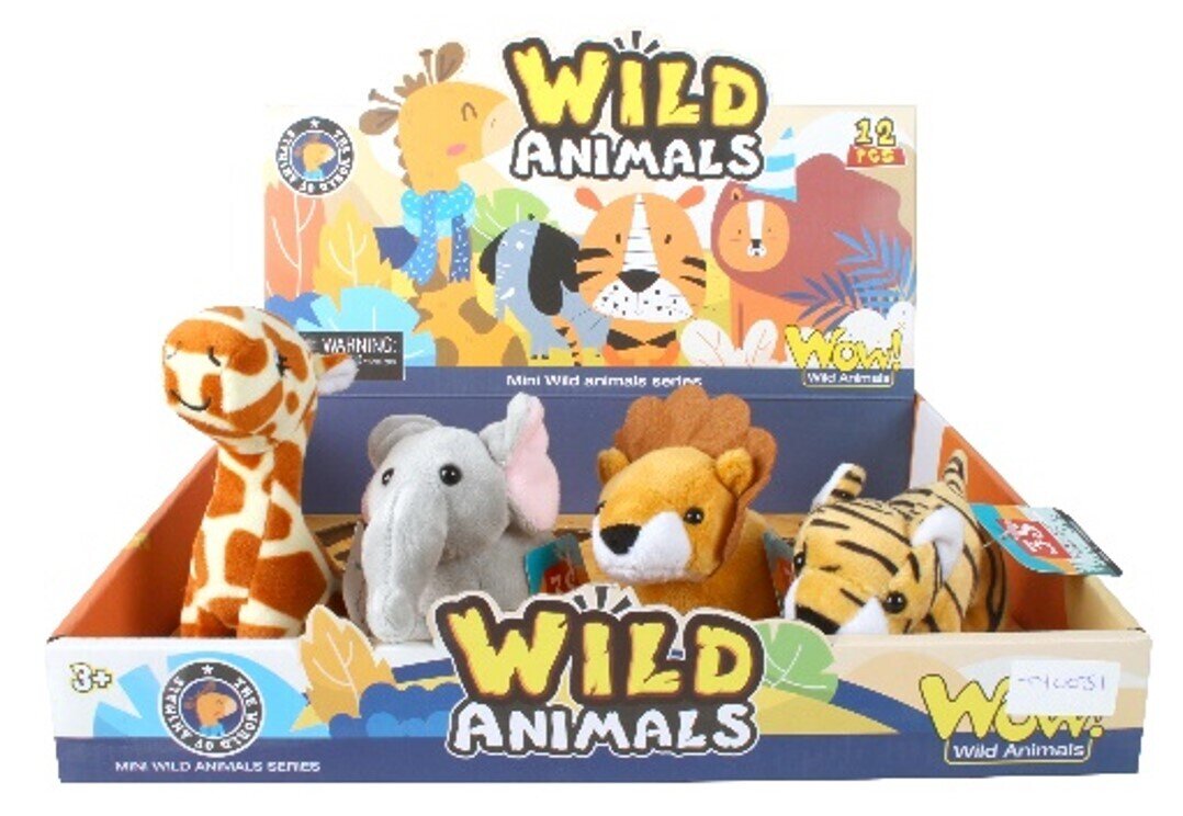 TOY CDU STUFFED PLUSH SQUEAKY MINI WILD ANIMALS 4 ASST