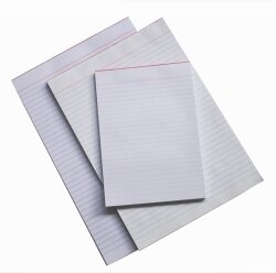 OFFICE PADS QUILL A5 BANK RULED WHITE 90LF 50GSM