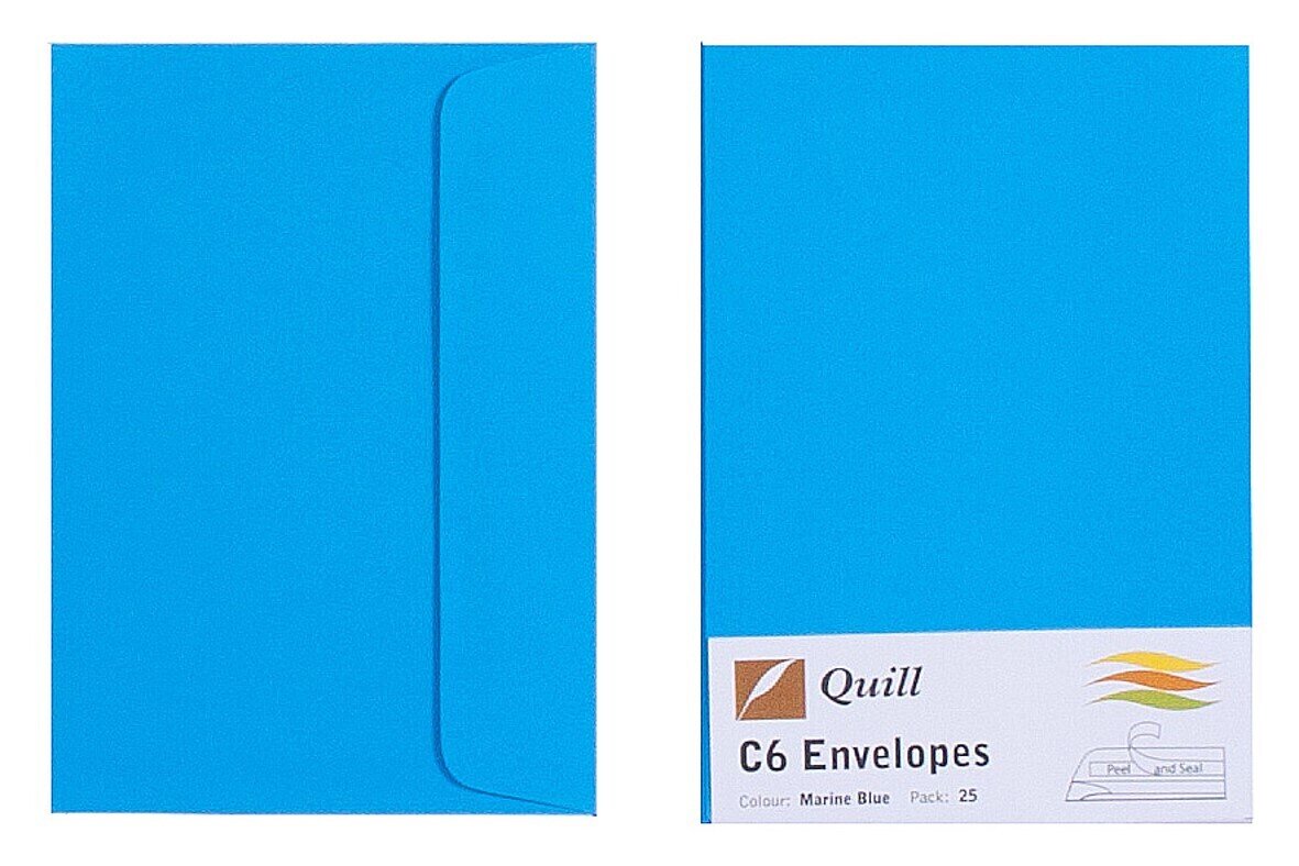 ENVELOPE QUILL C6 80GSM MARINE BLUE PK25