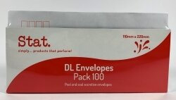 ENVELOPE STAT DL SECRET PEEL/SEAL PK100