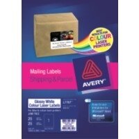 LABEL AVERY LASER L7767 GLOSS 1L 199.6X289.1MM 25'S