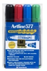 MARKER WHITEBOARD ARTLINE 577 3MM BULLET NIB ASST WLT4