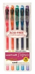 PEN UNI RB SIGNO UM120 GEL F ASST COL WLT5