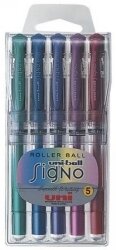 PEN UNI RB SIGNO UM153 BROAD METALLIC ASSORTED WLT5