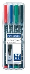 MARKER PEN STAEDTLER LUMOCOLOR PERMANENT 318 0.6MM F ASST WLT4