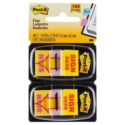 FLAGS POST-IT 680-SH2 SIGN HERE PK100