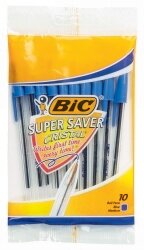 PEN BIC SUPER SAVER MEDIUM BLUE 10'S