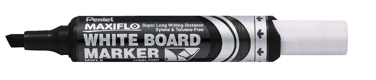 MARKER WHITEBOARD PENTEL #MWL6 MAXI CHISEL BLACK