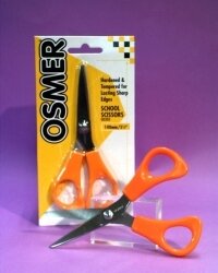 SP- SCISSORS OSMER 14CM SCHOOL S203 ORANGE HANDLE
