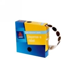 LABEL AVERY DISP 14MM BROWN DOT DMC14BRO