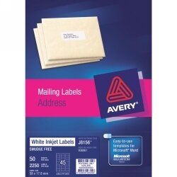 LABEL AVERY J8156-50 ADDRESS 58X17.8 45UP