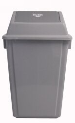 SP- HEAVY DUTY WASTE BIN ITALPLAST 58L WITH SWING TOP LID GREY