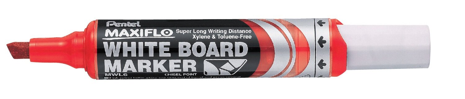 SP- MARKER WHITEBOARD MAXIFLO PENTEL MWL6 CHISEL TIP RED