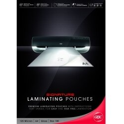LAMINATING POUCHES GBC SIGNATURE A4 125 MICRON PK100