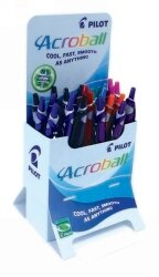 PEN PILOT BEGREEN RETRACTABLE ACROBALL B/P ASST COLOURS ROCKET DISPLAY