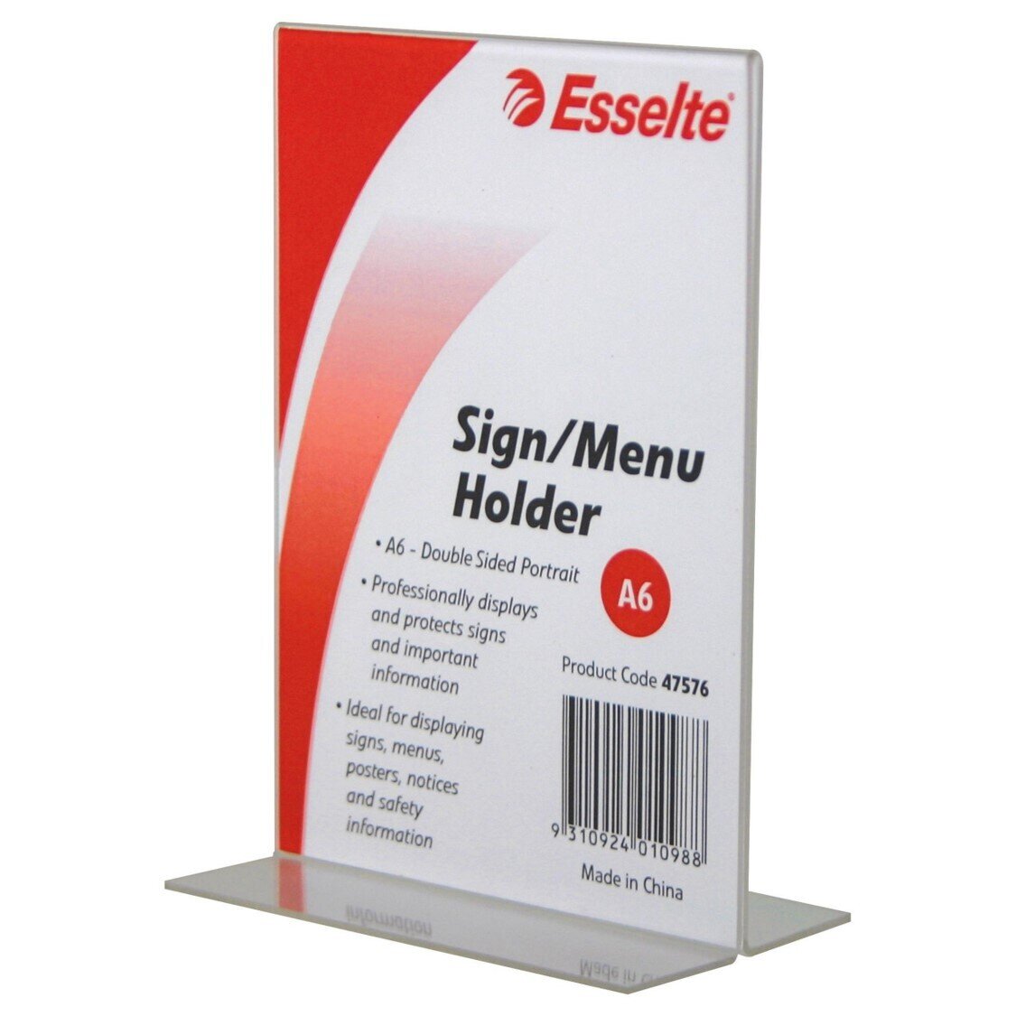 SP- MENU/SIGN HOLDER ESSELTE A6 DOUBLE SIDED PORTRAIT