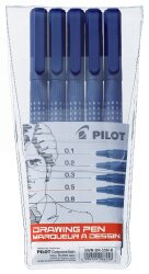 PEN DRAWING PILOT SWN-DR-S5N-B ASSORTED NIB BLACK PK5