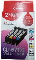 INKJET CART CANON CLI671XL VALUE PACK