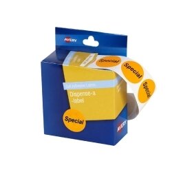 SP- LABEL AVERY DISP 24MM PRE-PRINTED CIRCLE SPECIAL ORANGE PK500
