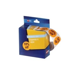 LABEL AVERY DISP 24MM PRE-PRINTED CIRCLE 10% OFF ORANGE PK500