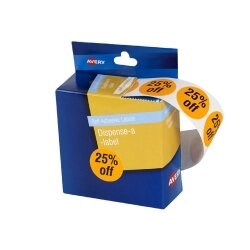 LABEL AVERY DISP 24MM PRE-PRINTED CIRCLE 25% OFF ORANGE PK500