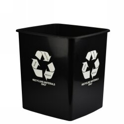 BIN ITALPLAST 15L 280X248X290MM RECYCLING MATERIALS ONLY BLACK