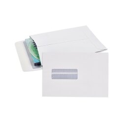 SP- ENVELOPE C/LAND 245X162MM STRIP SEAL EXPANDABLE WINDOW FACE WHITE PK25
