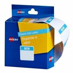 SP- LABELS AVERY DISPENSER 24X24MM MONDAY FREEZER-SAFE BX100