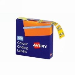 SP- LABELS COLOUR CODING AVERY 25X38MM E SIDE TAB YELLOW BX500