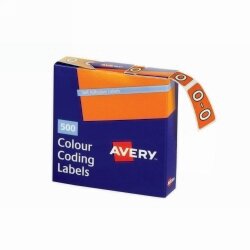 SP- LABELS COLOUR CODING AVERY 25X38MM O SIDE TAB ORANGE BX500