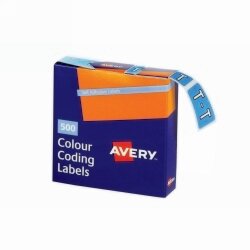SP- LABELS COLOUR CODING AVERY 25X38MM T SIDE TAB BLUE BX500