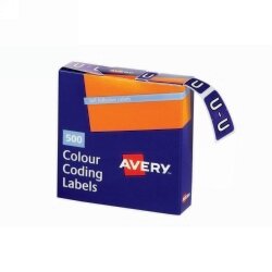SP- LABELS COLOUR CODING AVERY 25X38MM U SIDE TAB PURPLE BX500