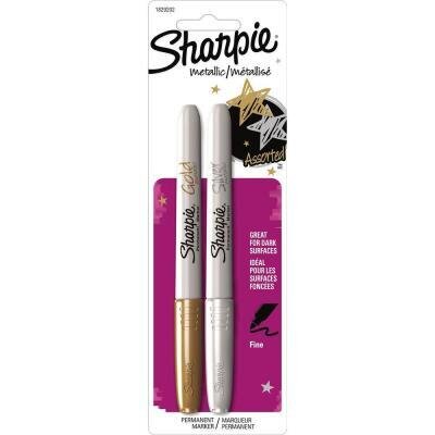 MARKER PERMANENT SHARPIE METALLIC ASST PK2