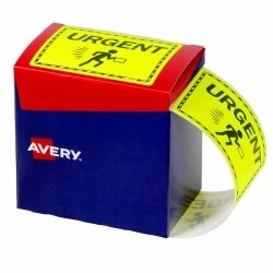 SP- LABELS AVERY 75X99.6MM URGENT FLUORO YELLOW 750/ROLL