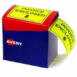 SP- LABELS AVERY 75X99.6MM INVOICE ENCLOSED FLUORO YELLOW 750/ROLL