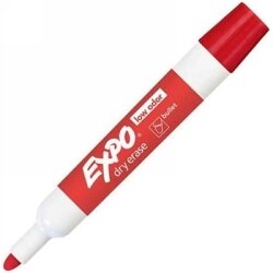 MARKER WHITEBOARD EXPO LOW ODOR BULLET TIP RED BX12