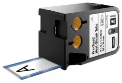 LABEL TAPE DYMO 54MMX34MM XTL HEAT SHRINK TUBE BLACK ON WHITE PK25