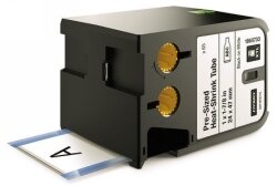 LABEL TAPE DYMO 24MMX47MM XTL HEAT SHRINK TUBE BLACK ON WHITE