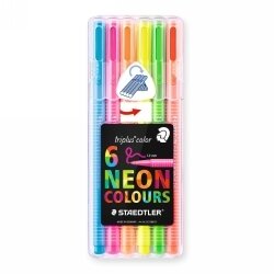 PEN STAEDTLER TRIPLUS COLOR FIBRE-TIP ASST NEON WLT6